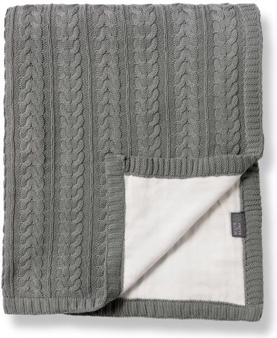 Vinter & Bloom doppelseitige Babydecke Cotton Cuddly Misty Grey