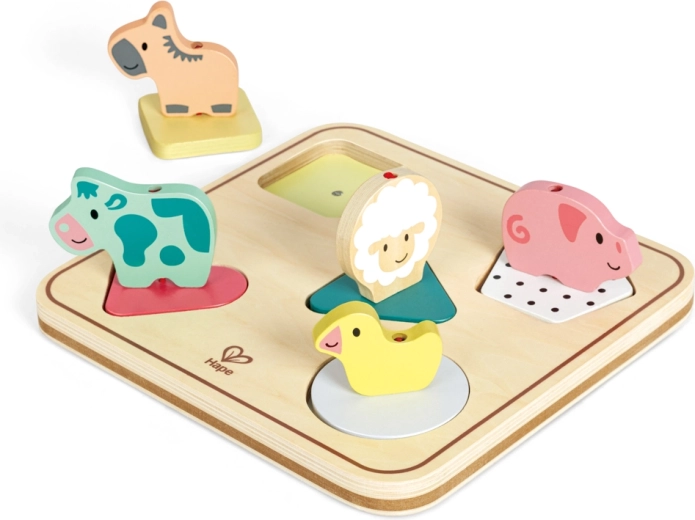Hape Holzpuzzle mit Geräuschen – Bauernhoftiere