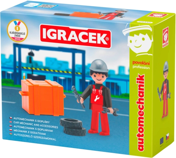 Efko Igráček Beruf Automechaniker – Gelenkfigur mit Zubehör