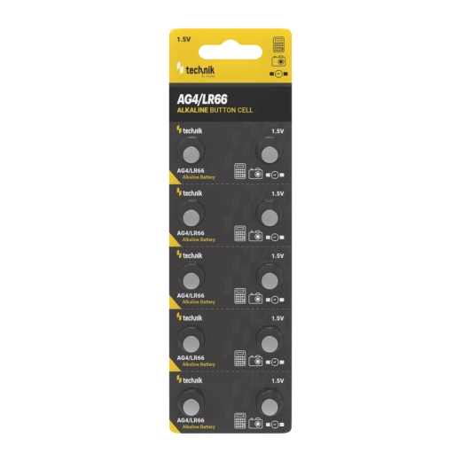 Alkalische Knopfzelle Technik Platinum AG4 / LR66 / LR626 / 377 1,5 V, Packung 10 Stk.