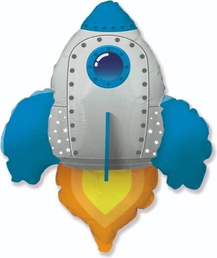 Folienballon Rakete blau
