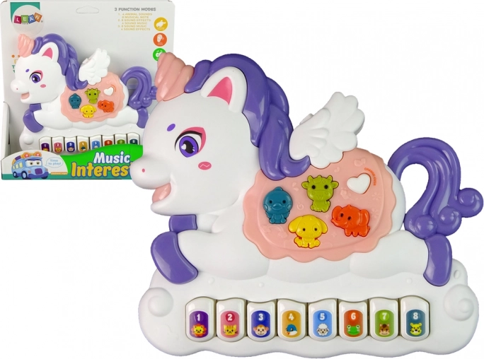 Interaktive Einhorn Klavier Weiß