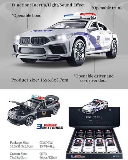 Polizeiauto mit Licht und Sound 15 cm