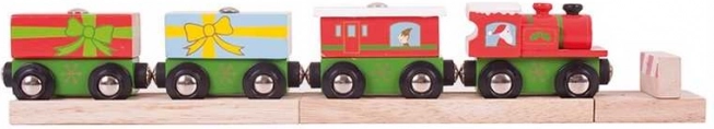 Bigjigs Rail Weihnachtszug mit Gleisen