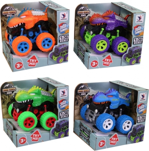 Auto mit großen Rädern Dinosaurier in 4 Farben