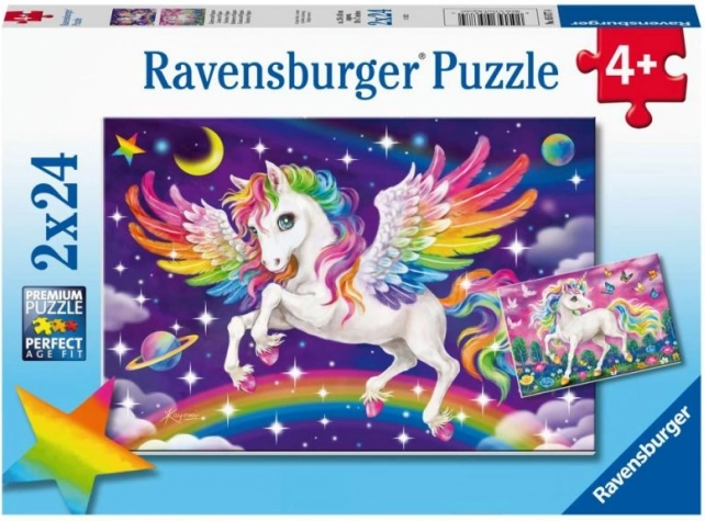 Ravensburger Puzzle – Einhorn und Pegasus 2×24 Teile