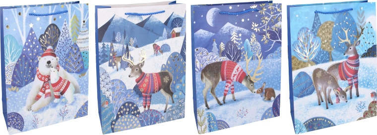 Weihnachtliche Geschenktasche L 31 × 40 × 12 cm – 1 Stück