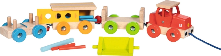 Offener Wagen mit Stäben und Sicherung per Gummiband