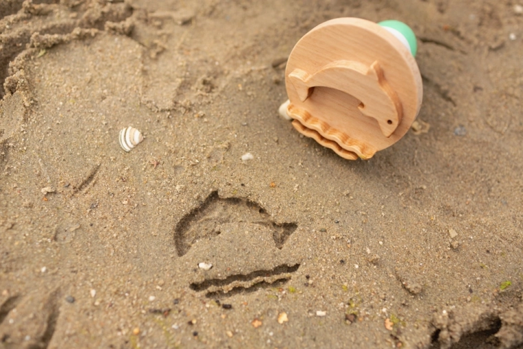 Meeresmotive im Sand