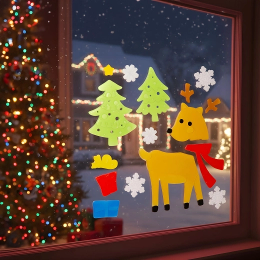 Gel-Weihnachtsdekoration für das Fenster - 1 Stück