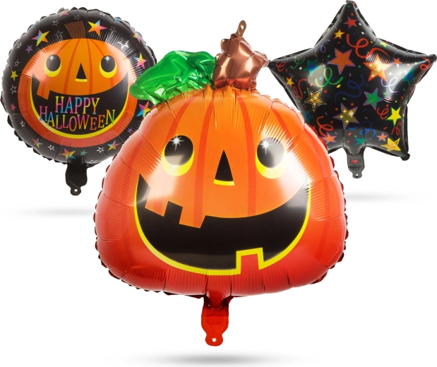 Set Halloween-Folienballons in Kürbisform – 5 Stück