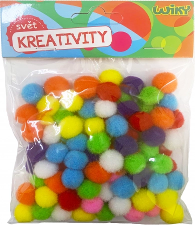 Bunte Pompons 15 mm - Packung mit 100 Stück