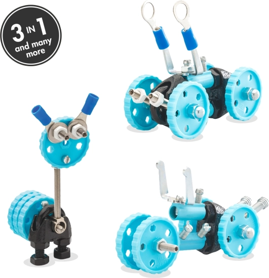 OFFBITS GearBit 3-in-1 Fahrzeug-Baukasten für Kinder ab 6 Jahren