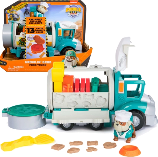 Paw Patrol Rubble & Crew – Baustellenkipper Opa Gravel mit Figur und kinetischem Sand