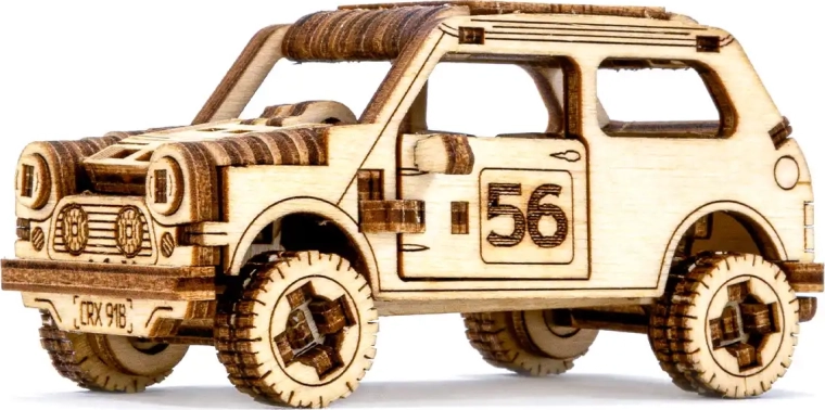 Holz-3D-Puzzle – Rallyeauto aus Sperrholz