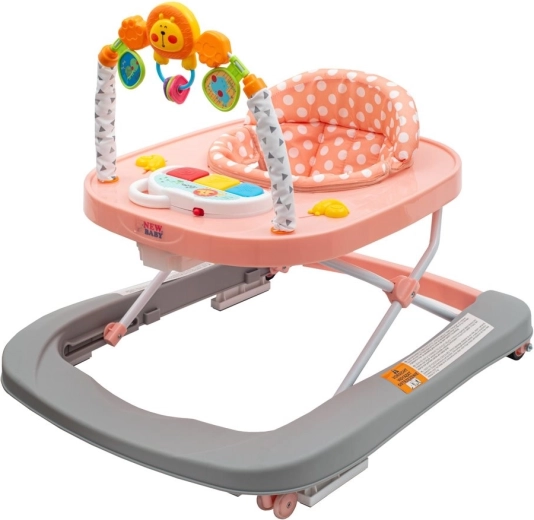 Baby-Lauflernhilfe mit Silikonrädern NEW BABY Forest Kingdom Pink