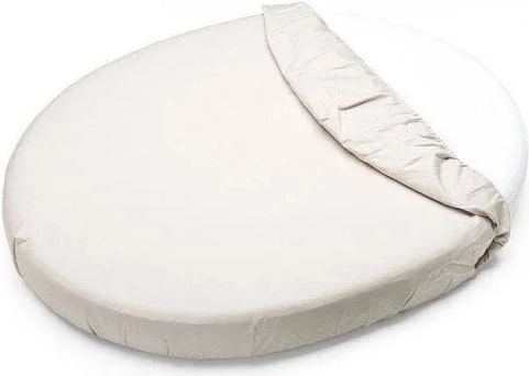 Wasserdichtes Spannbettlaken für ovale Wiege 84 × 50, weiß, Petite&Mars
