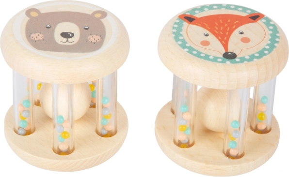 small foot Pastell-Holz-Rassel mit Kügelchen – Set mit 2 Stück