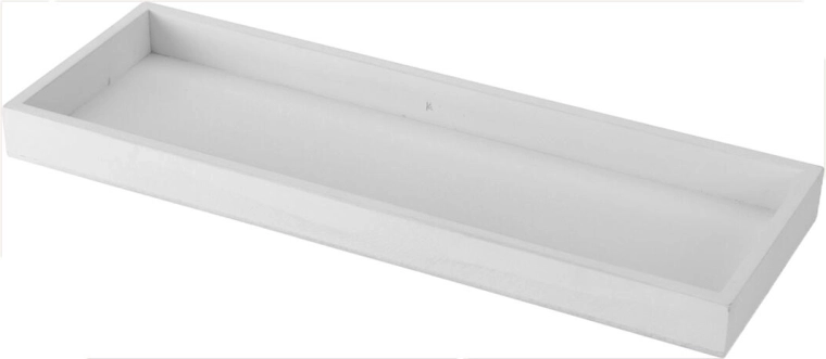 Dekorativer Holztablett, weiß, 40 × 14 × 3 cm