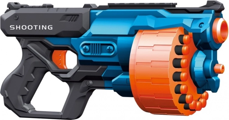 Blaster mit rotierendem Magazin und 24 Geschossen