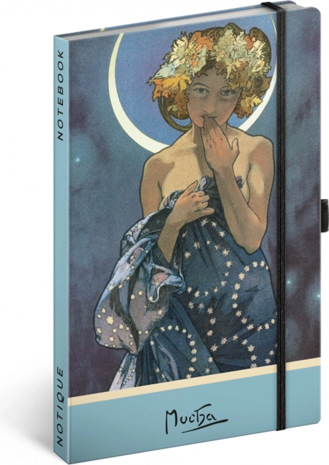 Notizbuch Alfons Mucha – Luna, punktiert 13 × 21 cm
