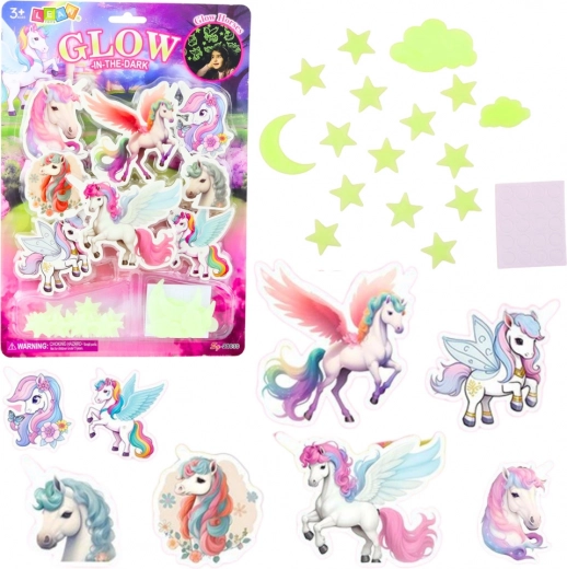 Leuchtende Wandaufkleber – Einhörner und Sterne