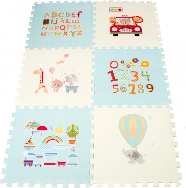 Edukative Puzzle-Schaumstoffmatte Blau