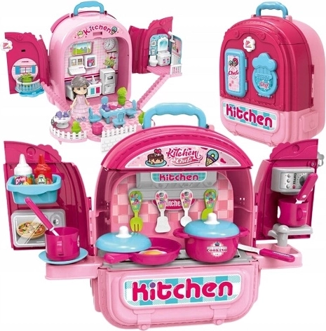 Kinderküche und Häuschen im Rucksack 3-in-1
