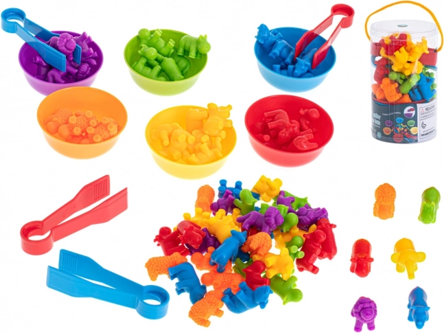 Montessori Lernspiel zum Zählenlernen – Safari-Tiere