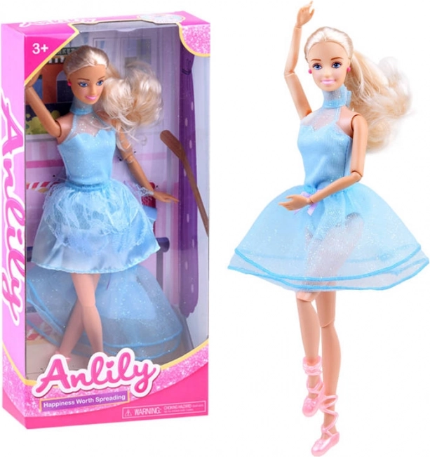 Anlily Ballerina im blauen Kleid