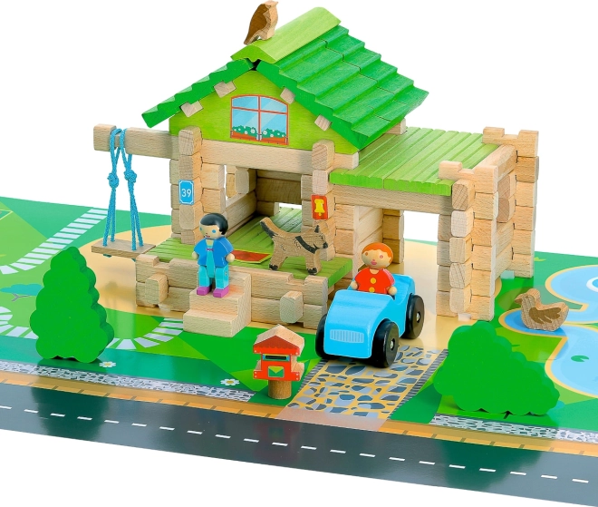 Jeujura Holzbaukasten – Mein erstes Haus mit Auto, 80 Teile