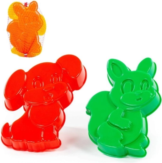 Sandformen Eichhörnchen und Hündchen