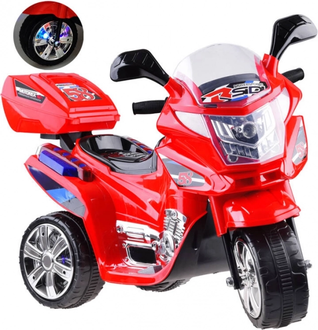 Elektrisches Kinder-Motorrad mit LED-Beleuchtung – Rot