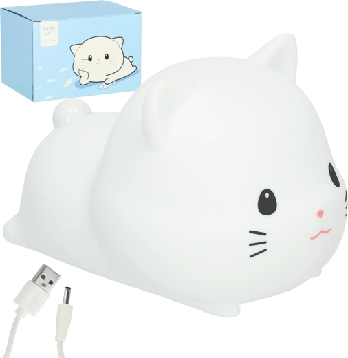 Silikon Nachtlicht USB weiße Katze