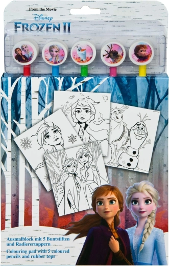 Disney Frozen 2 – Malblock mit 5 Buntstiften