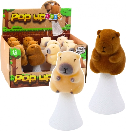 Springende Capybara Pop-Up beige braun 10cm