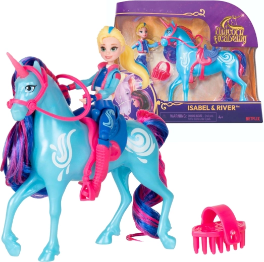 Unicorn Academy Isabel und River – Mädchenfigur mit Einhorn und Zubehör