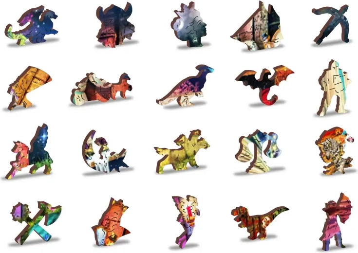 Einzigartige Holzteile mit fantasievollen Formen