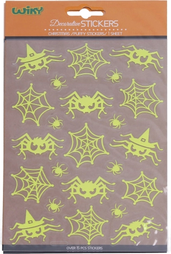 Leuchtende Spinnen-Aufkleber 25 × 14,4 cm Halloween