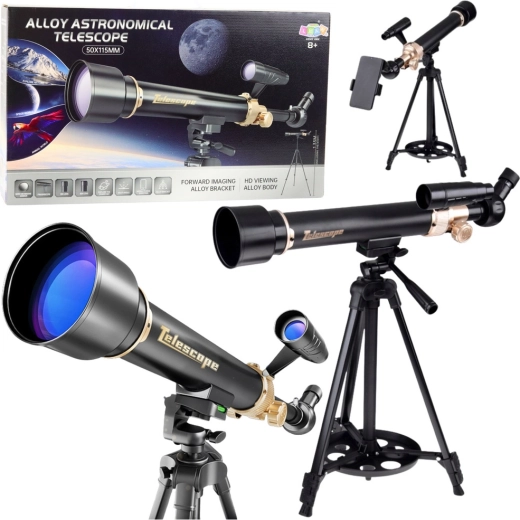 Aluminium Bildungs-Astronomie-Teleskop 50/500 mit Stativ und Zubehör
