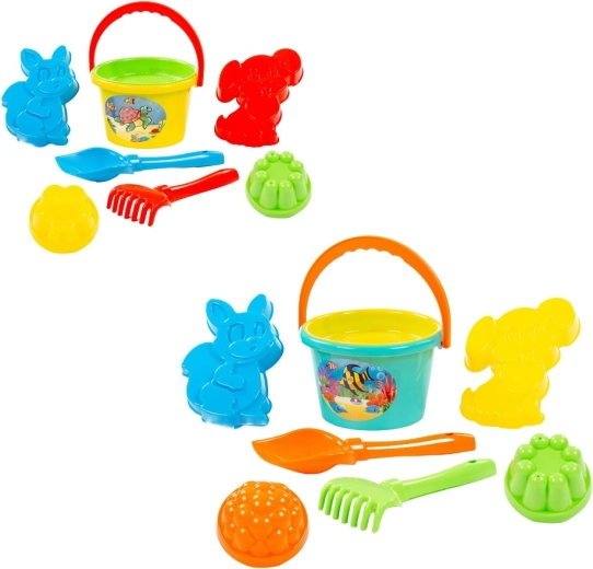 Kinder-Sandset mit Eimer und Förmchen – 1 Stück