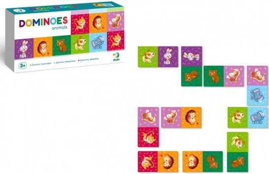 Domino Tiere – 28 Teile, Gesellschaftsspiel für Kinder