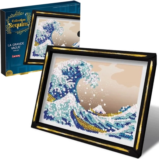La grande vague Paillettenbild – Meereswelle, Kreativ-Set 1680 Stk.