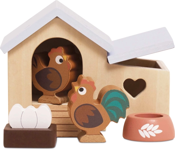 Le Toy Van Holz-Hühnerstall – Zubehörset für das Puppenhaus