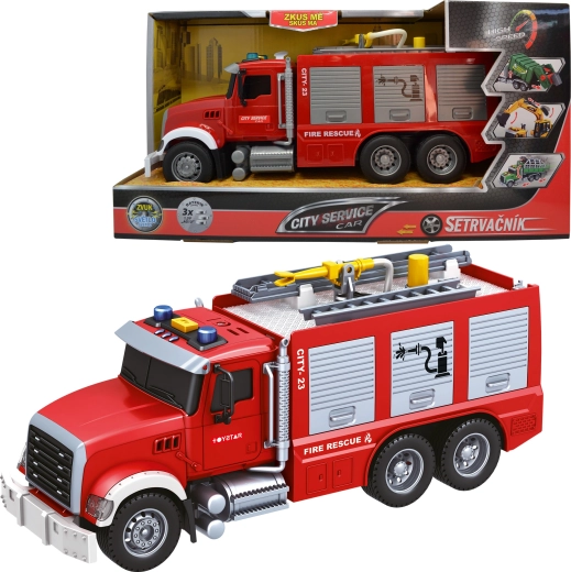 City Service Feuerwehrfahrzeug 1:14 mit Sounds, Lichtern und Wasser-Sprühfunktion