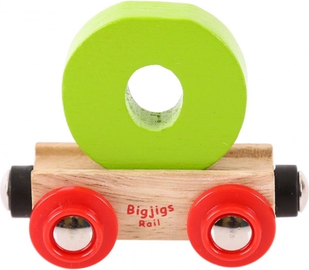 Bigjigs Rail Holz-Eisenbahnwagen - Buchstabe O
