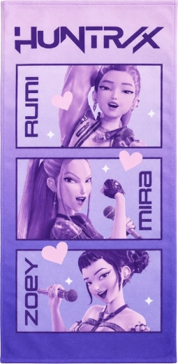 Schnelltrocknendes Kinderbadetuch K-Pop Demon Hunters Huntrix 70 × 140 cm, lila