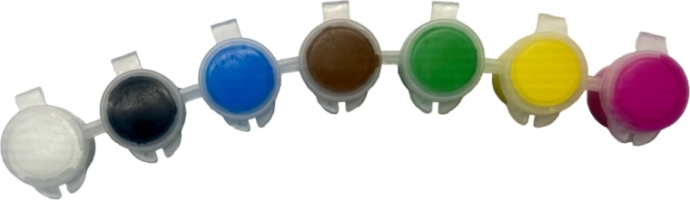 Leuchtende Farben mit verschließbaren Bechern