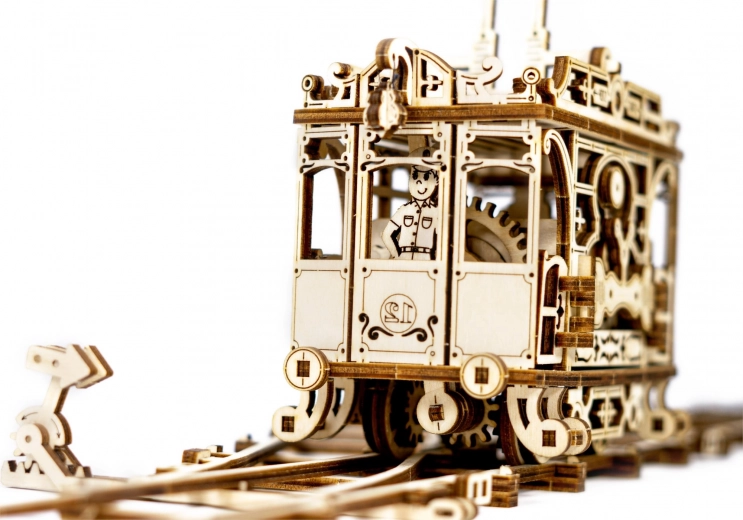 Holz-3D-Puzzle Straßenbahn mit Schienen WOODEN CITY (273 Teile)