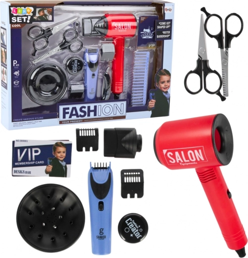 Frisörset für Jungen mit Föhn und Zubehör
